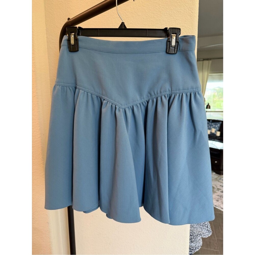 NWT Jill Stuart Wedgewood Blue Yoked Flare Mini Skirt Size 6